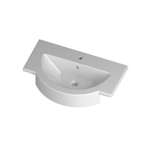 semi-recessed washbasin / ceramic / contemporary / with counter