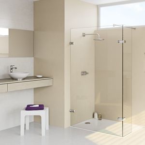 walk-in shower / glass / rectangular