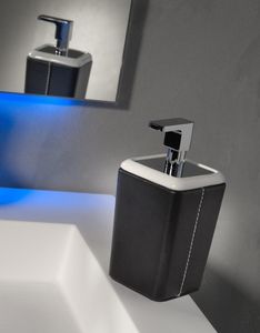 residential soap dispenser / free-standing / stainless steel / manual