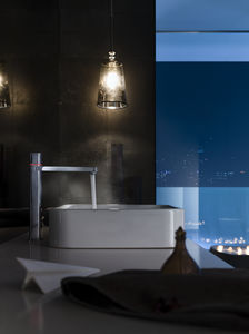washbasin mixer tap / chrome-plated brass / electronic / bathroom