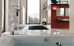 wall-mounted shower head / square / rain