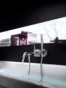 bathtub mixer tap / wall-mounted / chrome-plated brass / for bathrooms