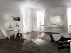 bathtub mixer tap / wall-mounted / chrome-plated brass / for bathrooms