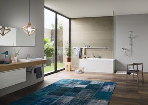 bathtub mixer tap / wall-mounted / chrome-plated brass / thermostatic