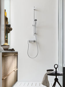 shower mixer tap / wall-mounted / chrome-plated brass / for bathrooms