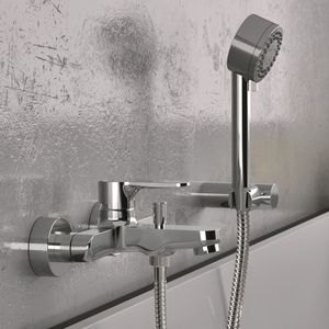shower mixer tap / for bathtubs / wall-mounted / chromed metal