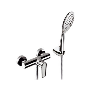 shower mixer tap / wall-mounted / chrome-plated brass / stainless steel