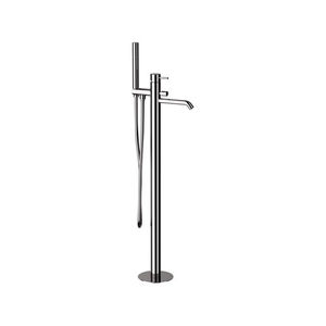 bathtub mixer tap / floor-mounted / chrome-plated brass / bathroom