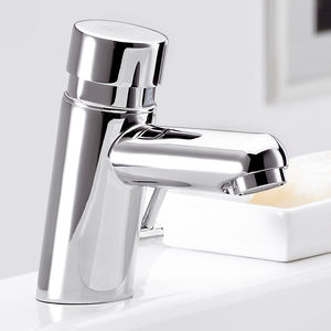 washbasin mixer tap / chrome-plated brass / self-closing / bathroom