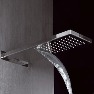 wall-mounted shower head / rectangular / waterfall / rain