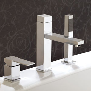 shower mixer tap / bathtub / chromed metal / chrome-plated brass