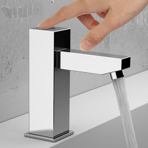 washbasin single tap / free-standing / chrome-plated brass / electronic