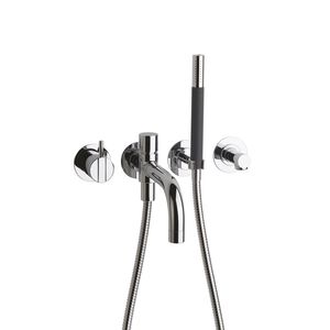 bathtub mixer tap / built-in / metal / bathroom