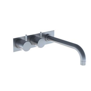 bathtub mixer tap / built-in / metal / thermostatic