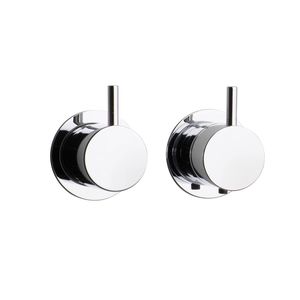 bathtub mixer tap / built-in / metal / thermostatic