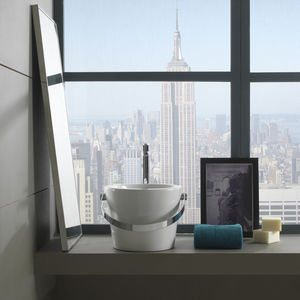 countertop washbasin / round / ceramic / contemporary