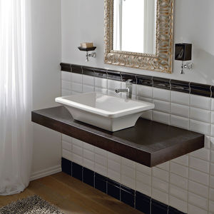 countertop washbasin / rectangular / ceramic / contemporary