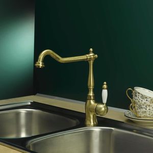 chromed metal mixer tap / copper / bronze / kitchen