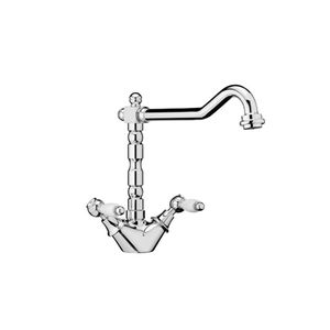 chrome double-handle mixer tap / kitchen / 1-hole / swivel spout