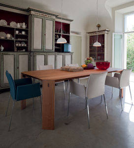 contemporary chair / with armrests / upholstered / with removable cover