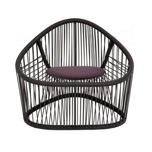contemporary armchair / PVC / painted steel / brown