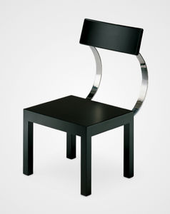 contemporary chair / stainless steel / black