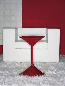 pedestal table / round / contemporary / steel