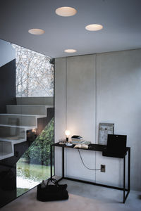 contemporary secretary desk / cowhide / steel / metal