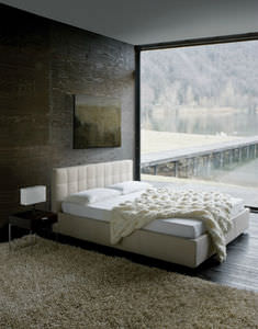 double bed / contemporary / upholstered / with upholstered headboard