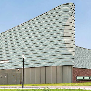 aluminum cladding / gypsum plaster / alloy / ribbed