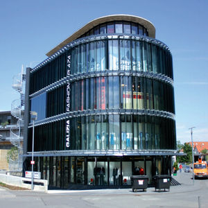 glass solar shading / for facades / for roofs / vertical