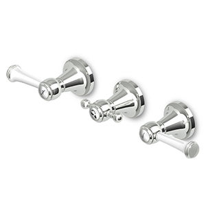 double-handle shower mixer tap / for bathtubs / built-in / chromed metal