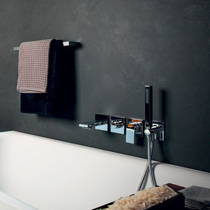 shower mixer tap / for bathtubs / wall-mounted / chromed metal