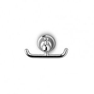 contemporary coat hook / chromed metal / double / bathroom