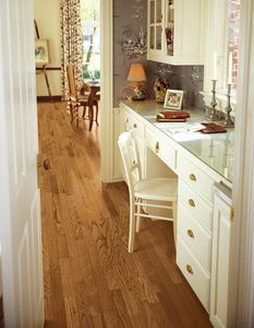 solid parquet flooring / nailed / ash / high-gloss