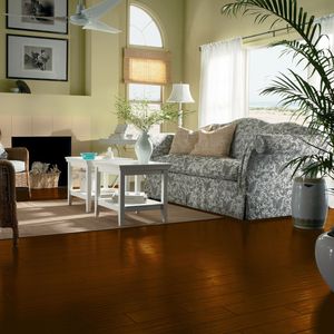 engineered parquet flooring / glued / floating / walnut