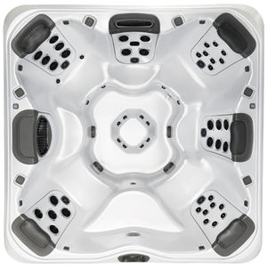 built-in hot tub / square / 8-seater