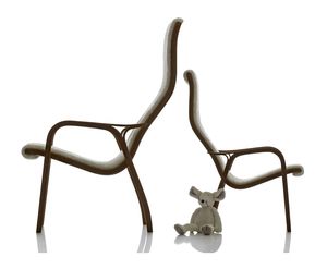contemporary armchair / beech / oak