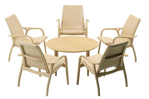 Scandinavian design armchair / beech / oak / fabric