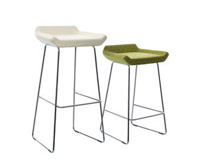 contemporary bar stool / steel / commercial / upholstered