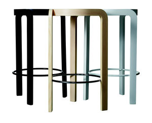 contemporary bar stool / ash / upholstered / blue
