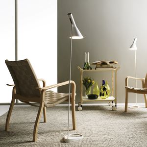 Scandinavian design armchair / beech / oak / leather