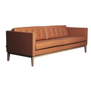 contemporary sofa / leather / 3-seater / black