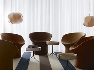 side table / round / contemporary / steel