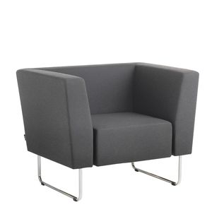 contemporary armchair / fabric / sled base
