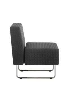 contemporary fireside chair / fabric / sled base