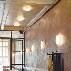 contemporary ceiling light / round / glass / cast aluminum