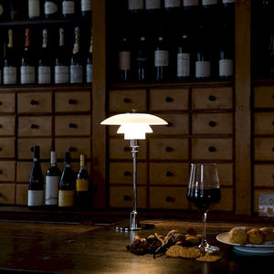 table lamp / contemporary / glass / chromed metal