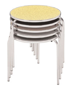 side table / round / contemporary / teak
