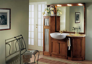 free-standing washbasin cabinet / marble / solid wood / traditional